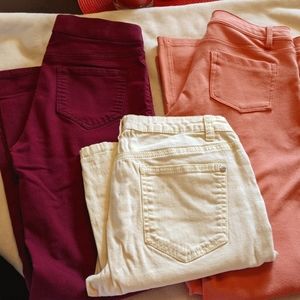 Colorful stretch pants lot of 3